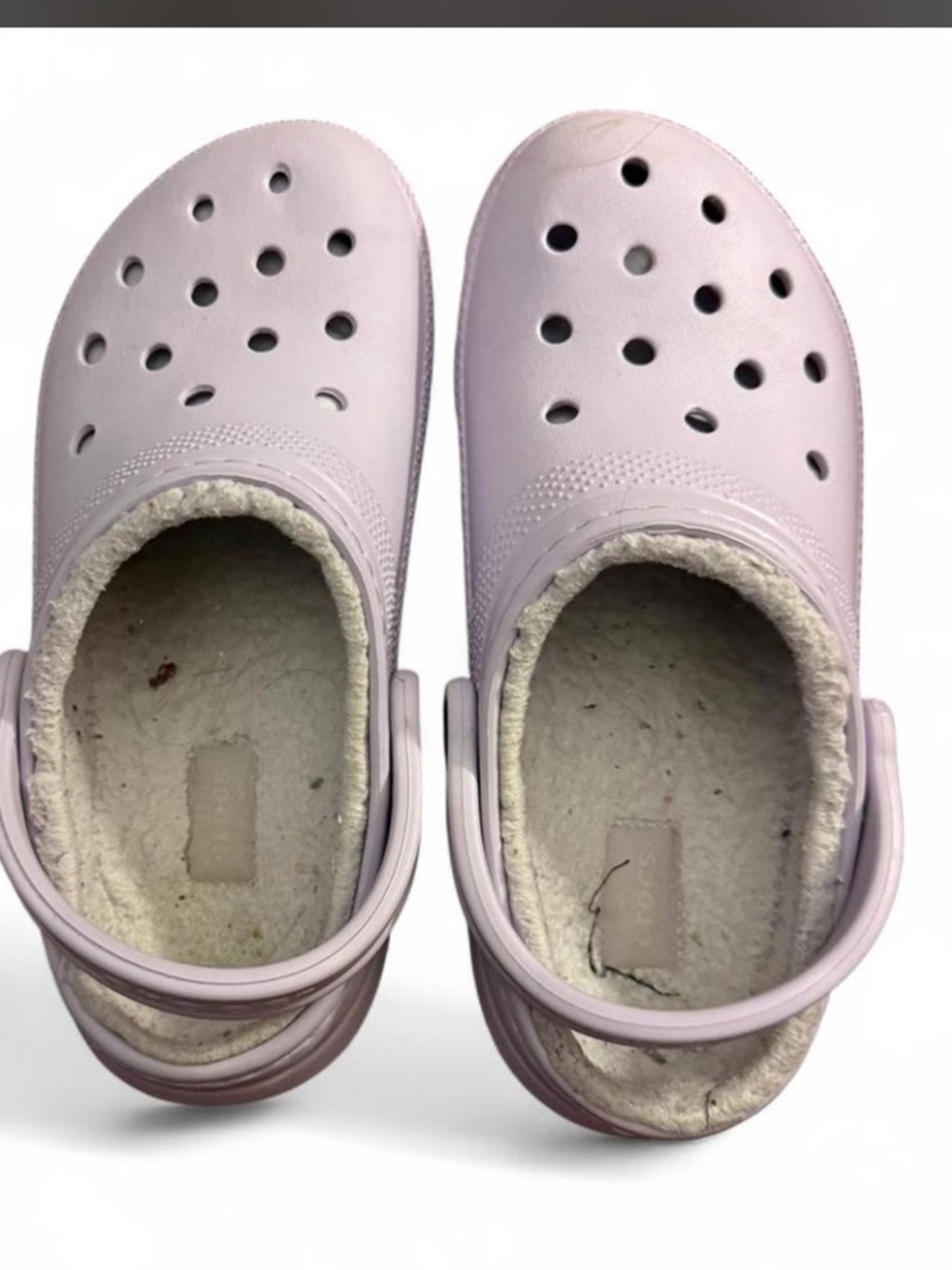Crocs Classic Lined Clogs in a lavender or purple color W/7